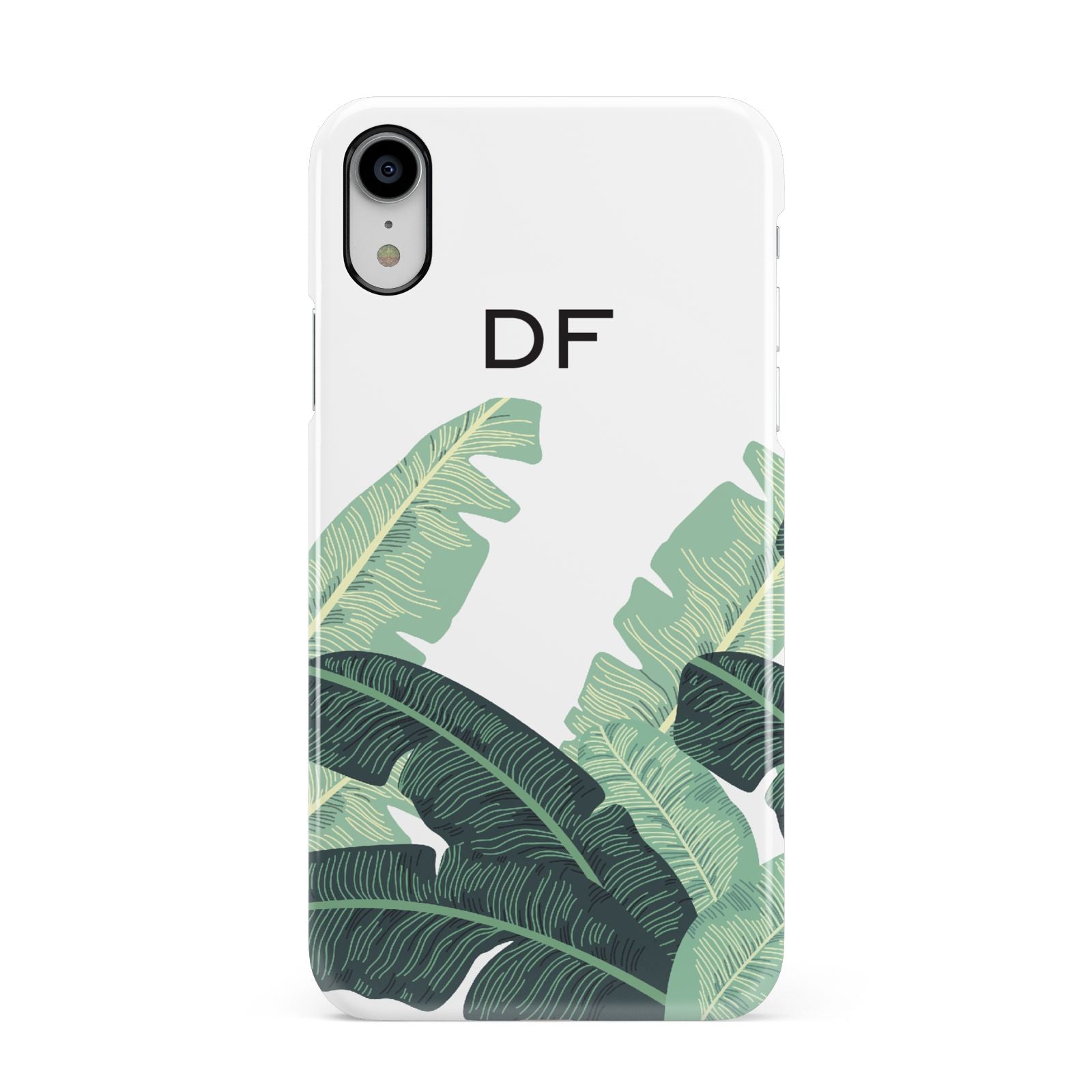 Personalised White Banana Leaf Apple iPhone XR White 3D Snap Case