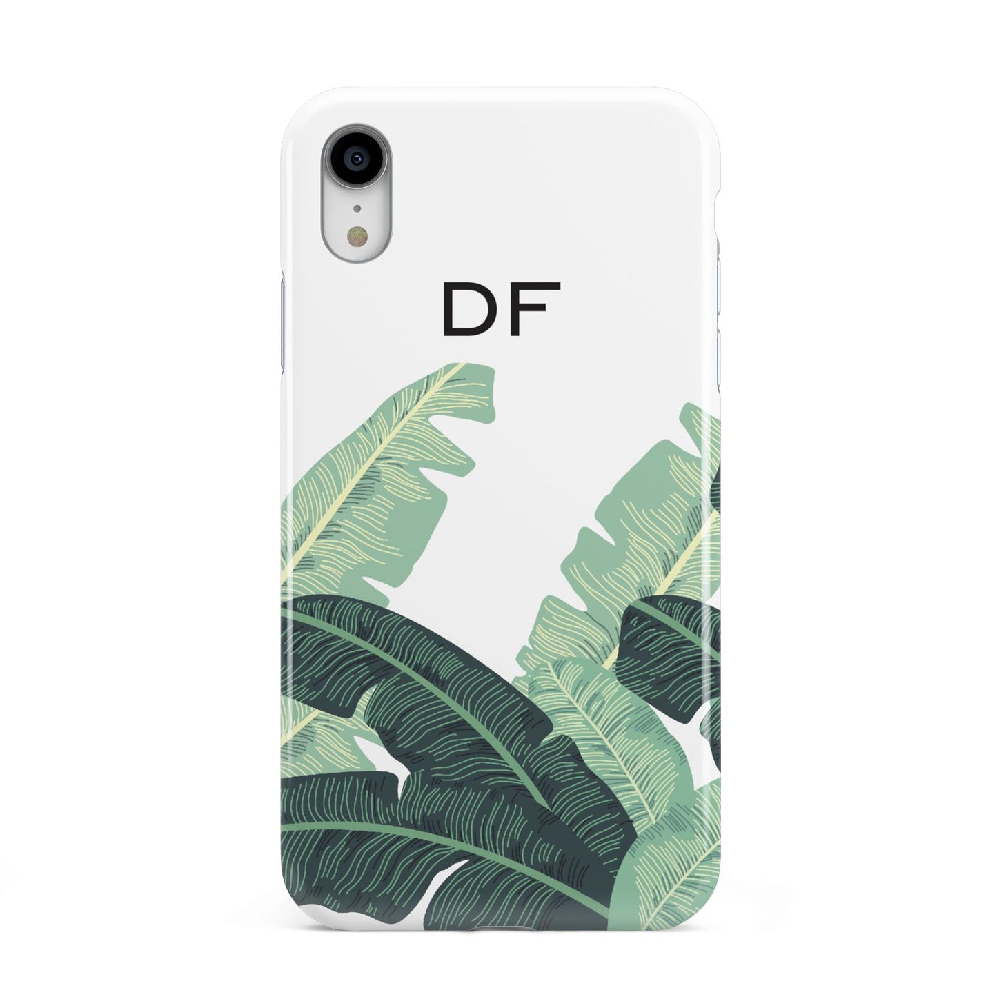 Personalised White Banana Leaf Apple iPhone XR White 3D Tough Case