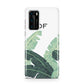 Personalised White Banana Leaf Huawei P40 Phone Case