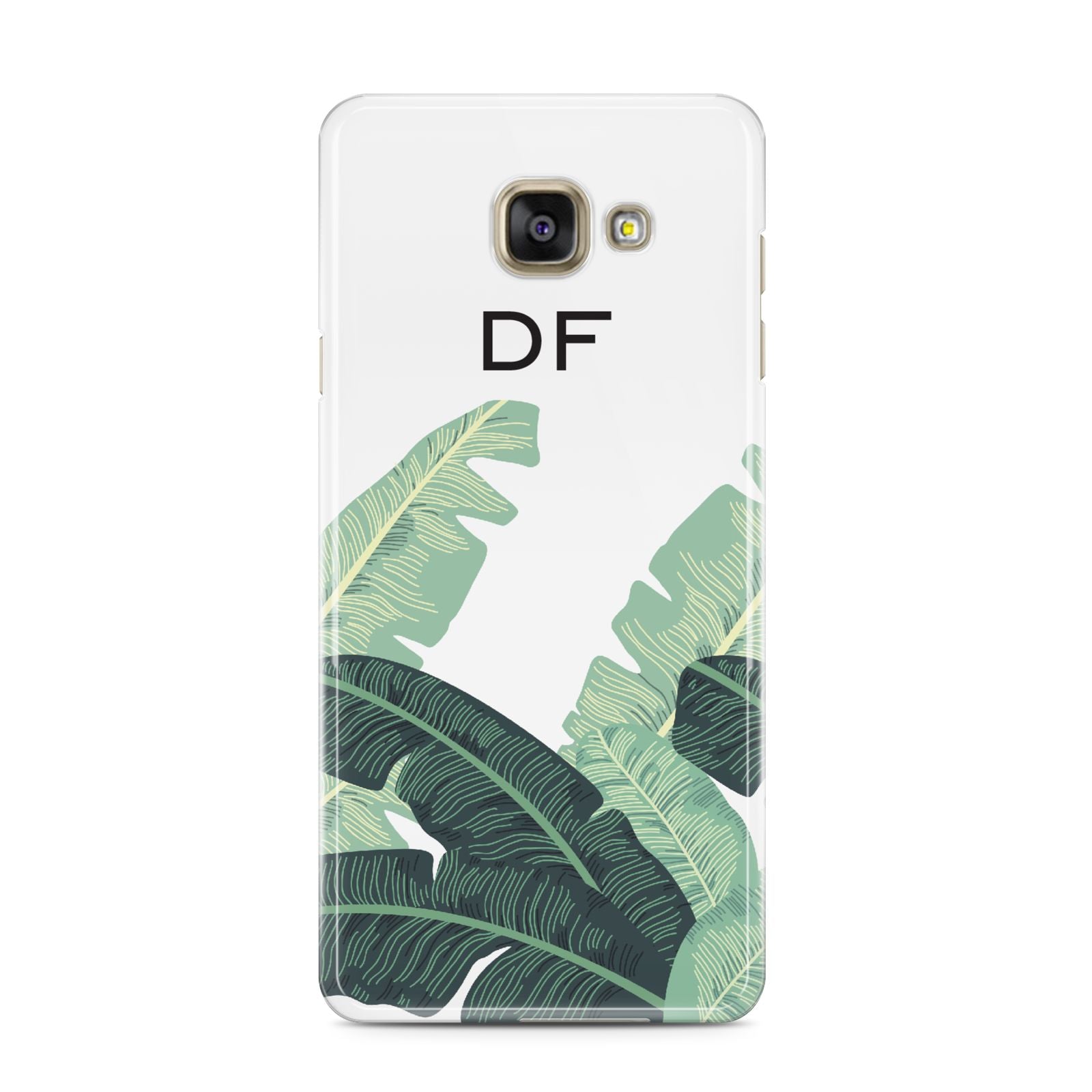 Personalised White Banana Leaf Samsung Galaxy A3 2016 Case on gold phone