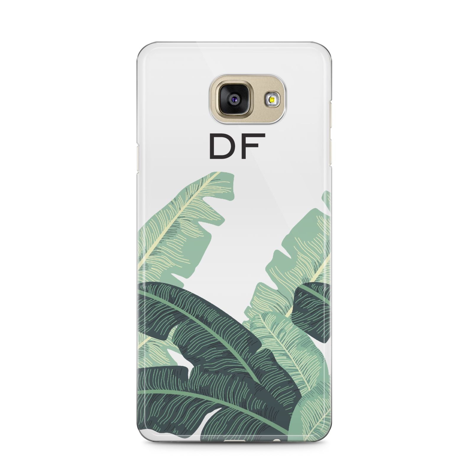 Personalised White Banana Leaf Samsung Galaxy A5 2016 Case on gold phone