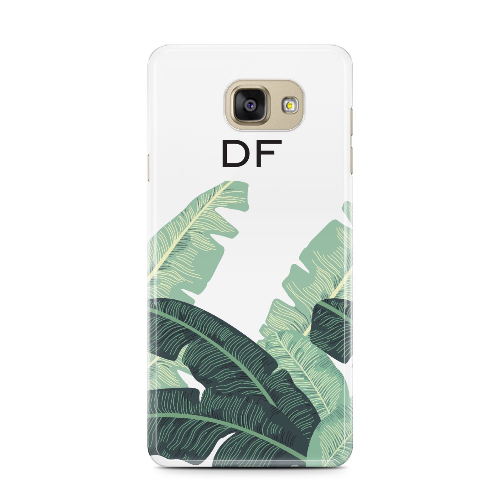 Personalised White Banana Leaf Samsung Galaxy A7 2016 Case on gold phone