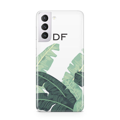 Personalised White Banana Leaf Samsung S21 Case
