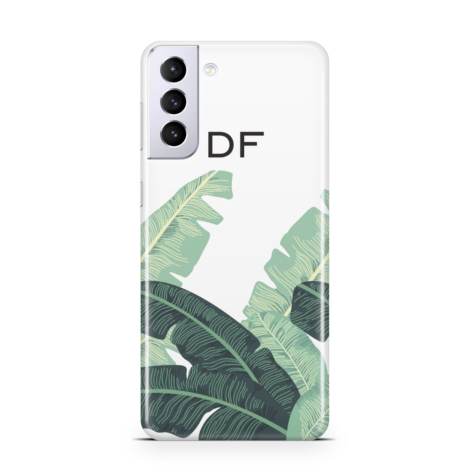 Personalised White Banana Leaf Samsung S21 Plus Case