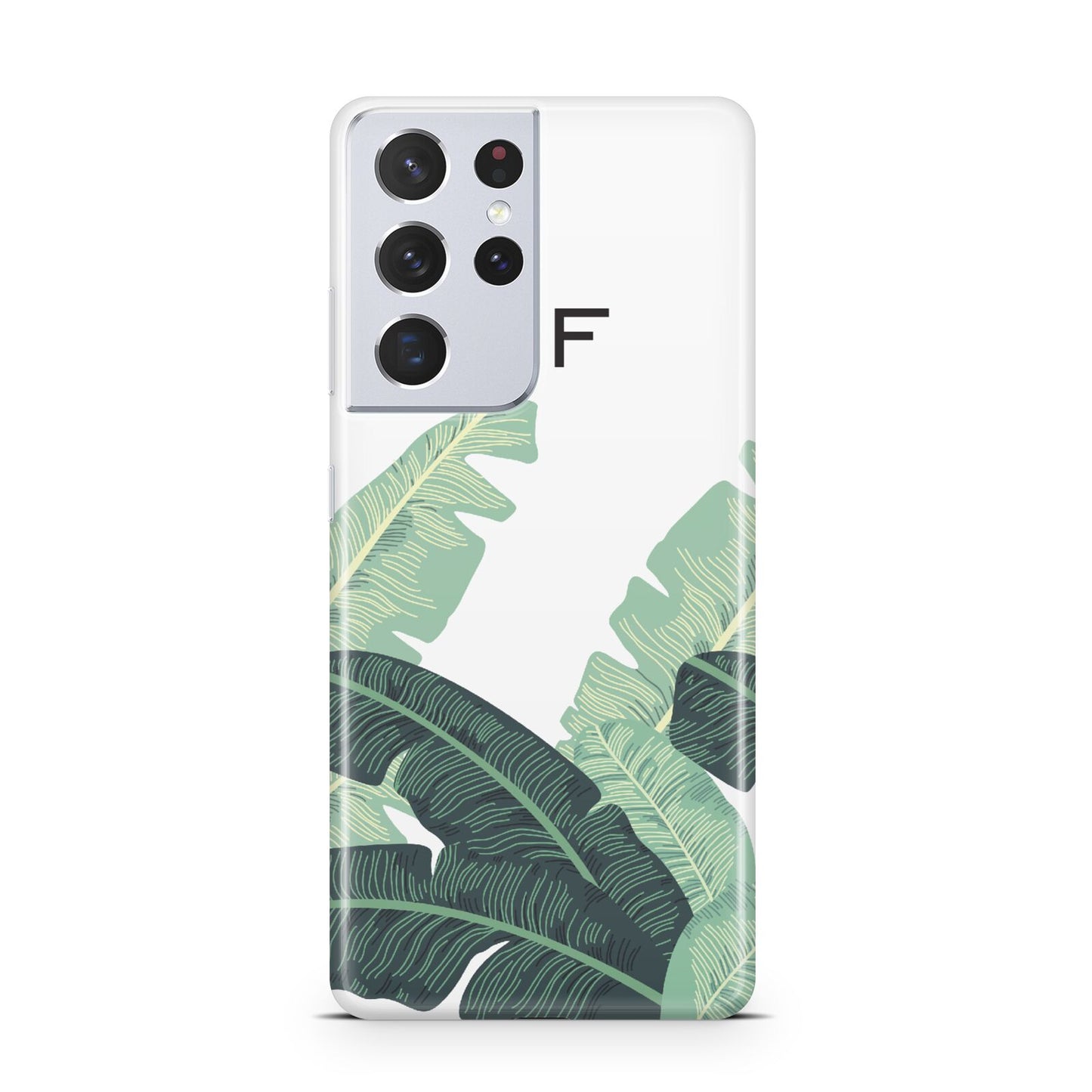 Personalised White Banana Leaf Samsung S21 Ultra Case