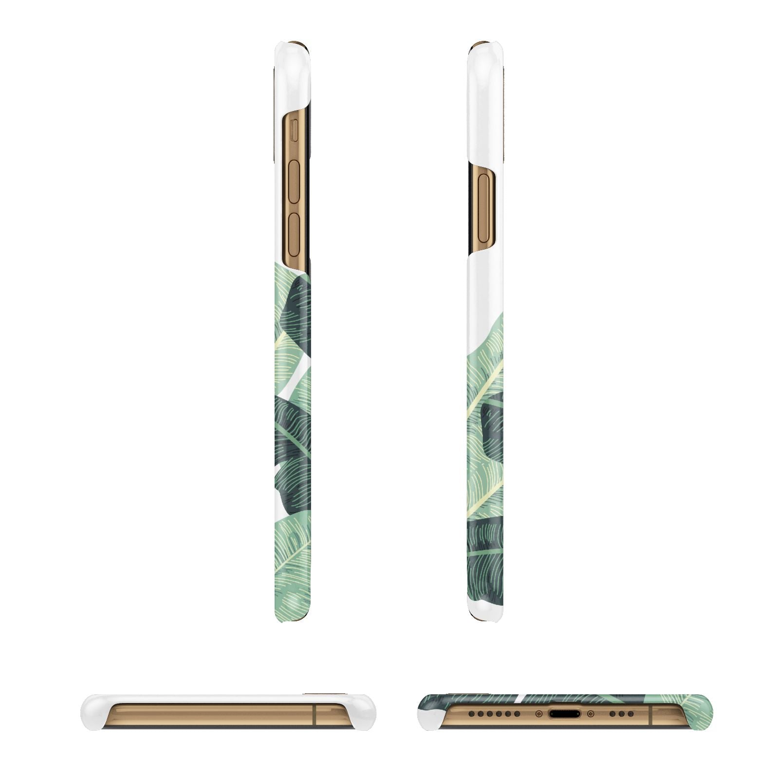 Personalised White Banana Leaf iPhone 11 3D Snap Case Angle Images