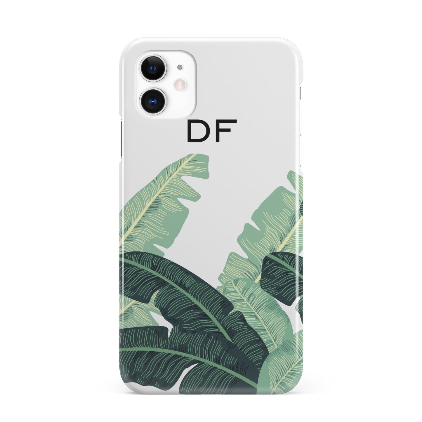 Personalised White Banana Leaf iPhone 11 3D Snap Case