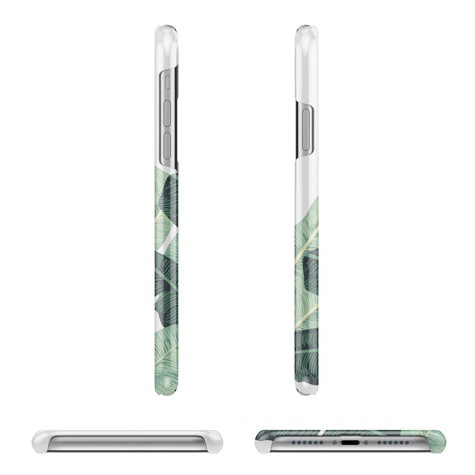 Personalised White Banana Leaf iPhone 11 Pro 3D Snap Case Angle Images