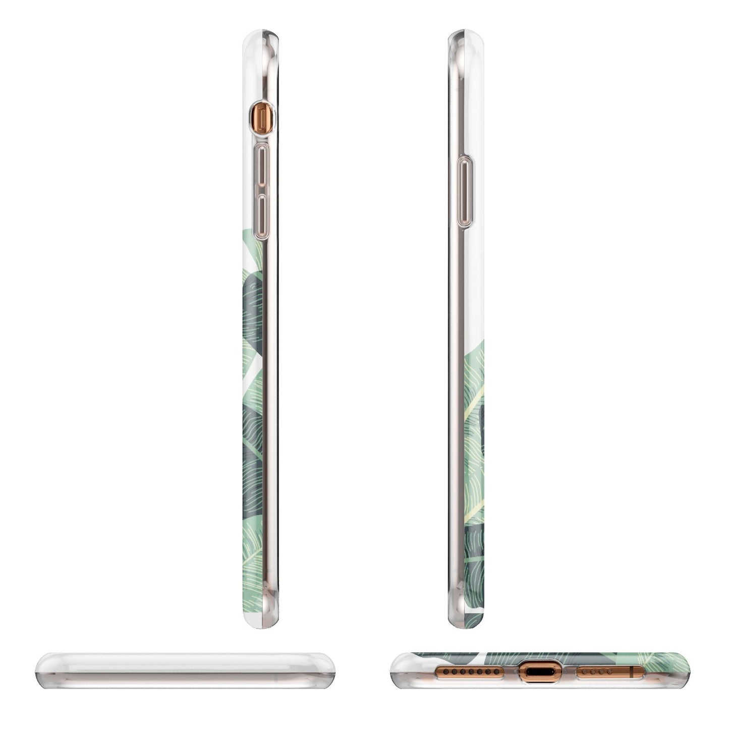 Personalised White Banana Leaf iPhone 11 Pro Max 3D Tough Case Angle Images