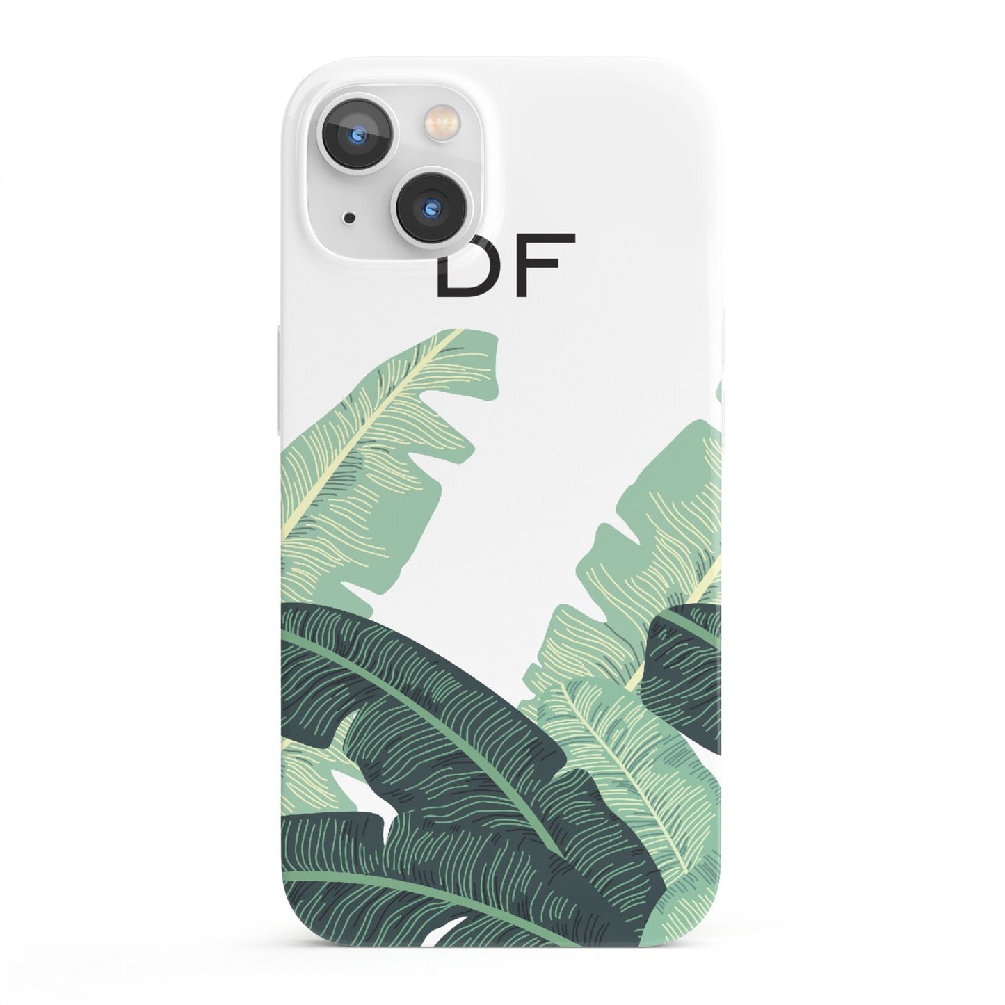 Personalised White Banana Leaf iPhone 13 Full Wrap 3D Snap Case