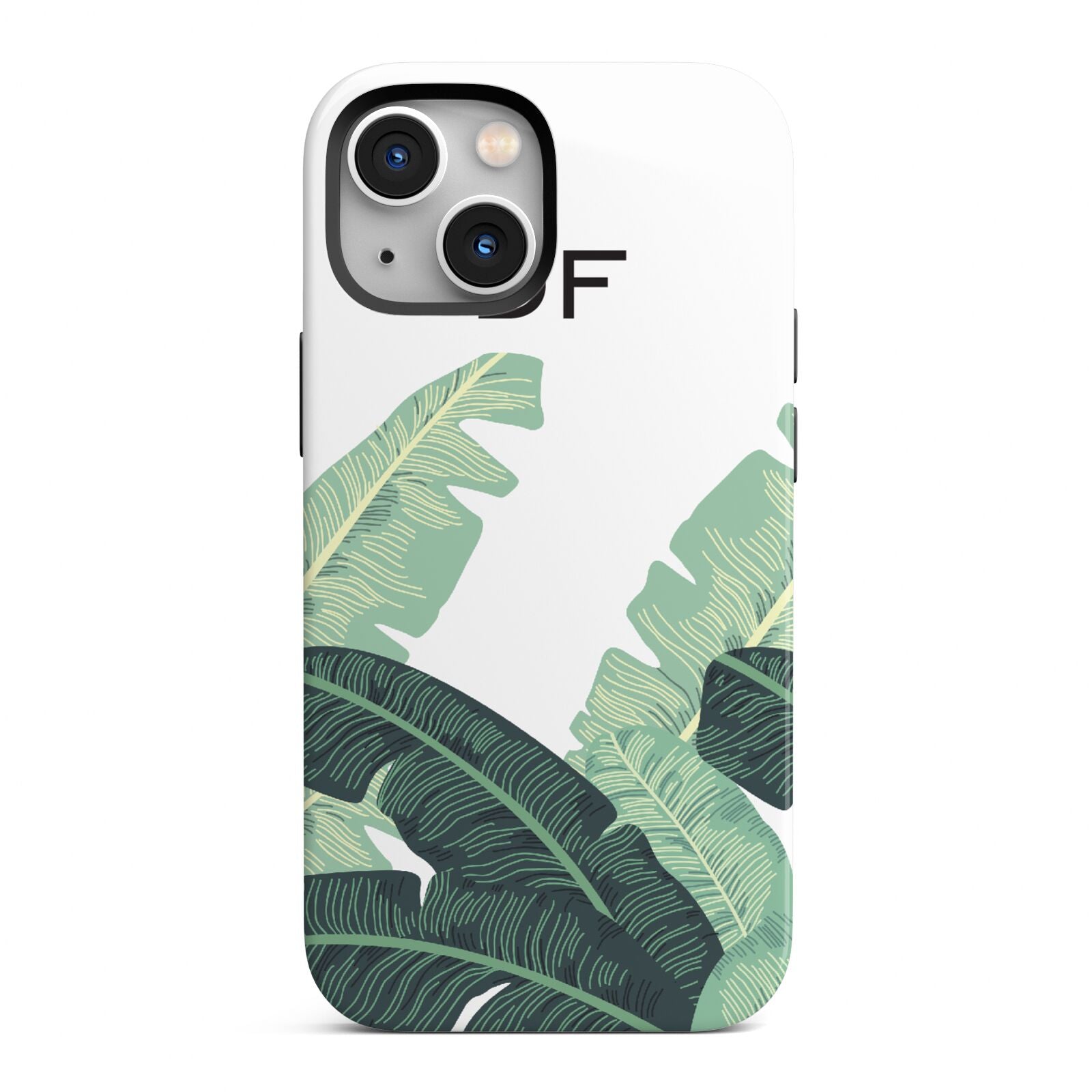 Personalised White Banana Leaf iPhone 13 Mini Full Wrap 3D Tough Case