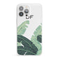 Personalised White Banana Leaf iPhone 13 Pro Max Clear Bumper Case