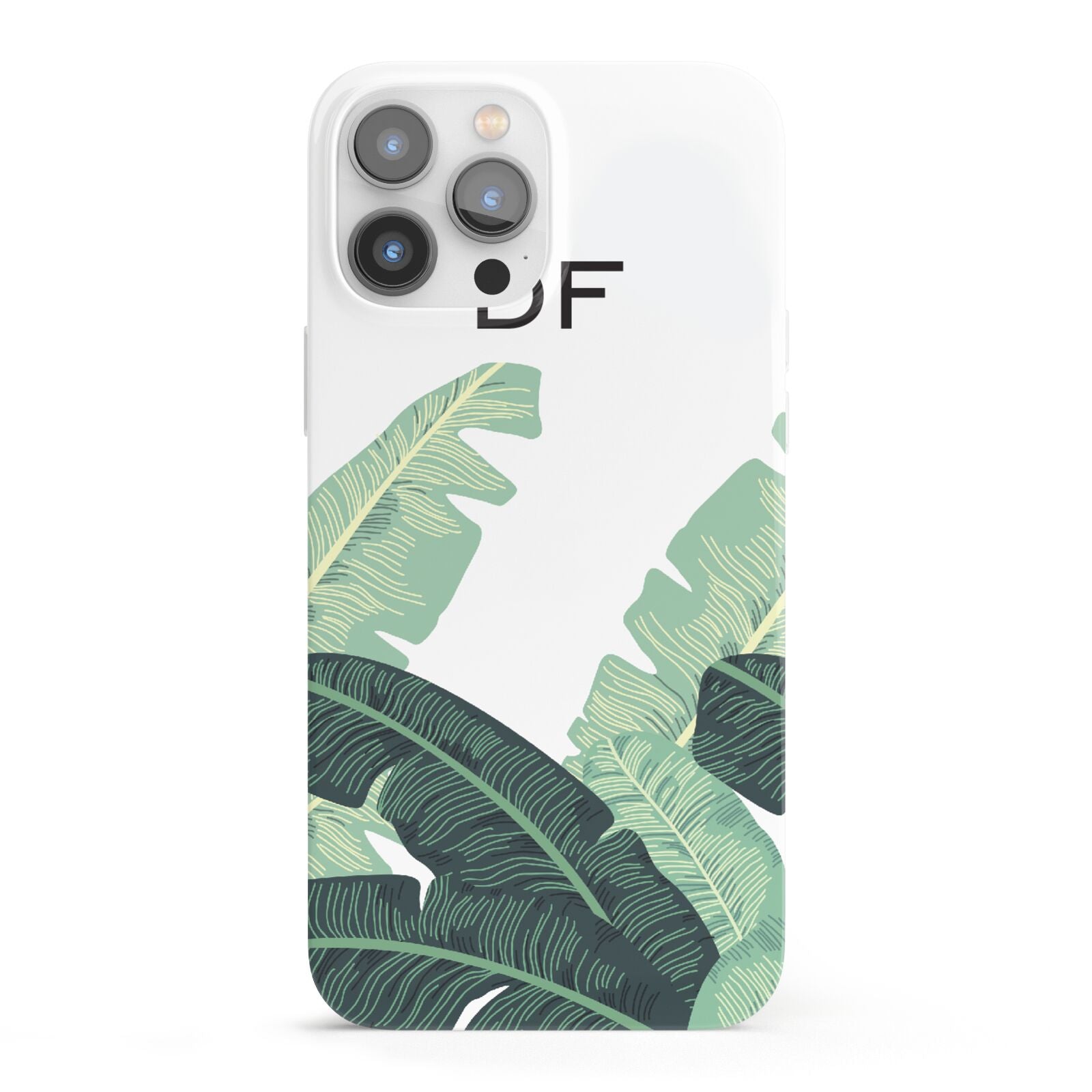 Personalised White Banana Leaf iPhone 13 Pro Max Full Wrap 3D Snap Case