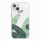 Personalised White Banana Leaf iPhone 13 TPU Impact Case with White Edges