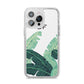 Personalised White Banana Leaf iPhone 14 Pro Max Glitter Tough Case Silver