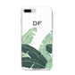 Personalised White Banana Leaf iPhone 8 Plus Bumper Case on Silver iPhone
