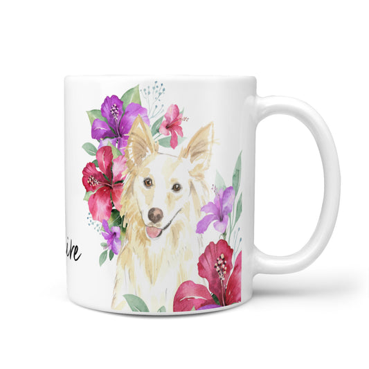 Personalised White Collie 10oz Mug