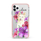 Personalised White Collie iPhone 11 Pro Max Impact Pink Edge Case