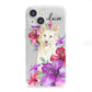 Personalised White Collie iPhone 13 Mini Clear Bumper Case