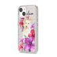 Personalised White Collie iPhone 14 Glitter Tough Case Starlight Angled Image