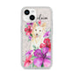 Personalised White Collie iPhone 14 Glitter Tough Case Starlight