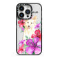 Personalised White Collie iPhone 14 Pro Black Impact Case on Silver phone