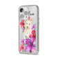 Personalised White Collie iPhone 14 Pro Max Clear Tough Case Silver Angled Image