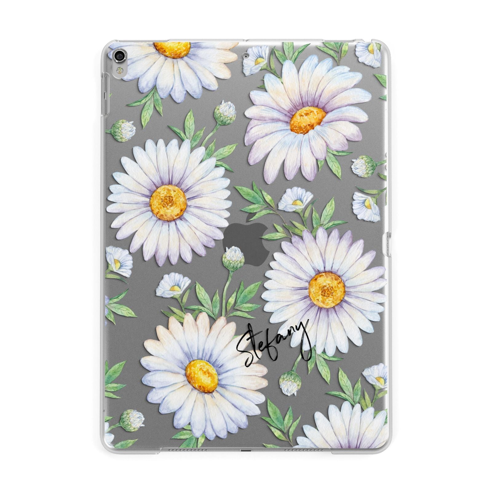 Personalised White Daisy Apple iPad Silver Case