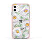 Personalised White Daisy Apple iPhone 11 in White with Pink Impact Case