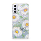 Personalised White Daisy Samsung S21 Plus Case