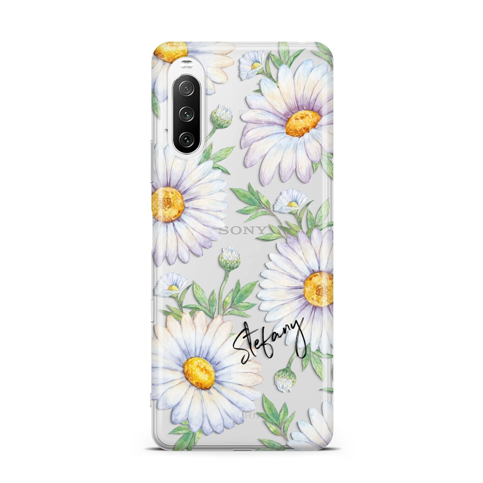 Personalised White Daisy Sony Xperia 10 III Case