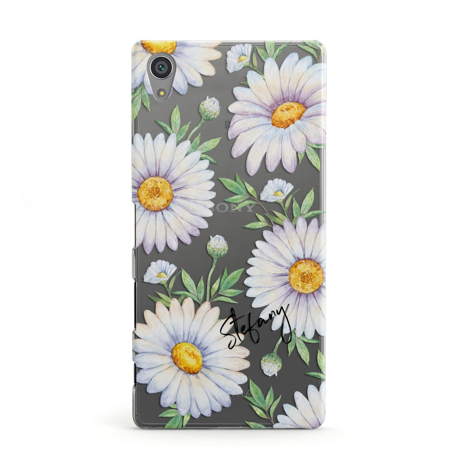 Personalised White Daisy Sony Xperia Case