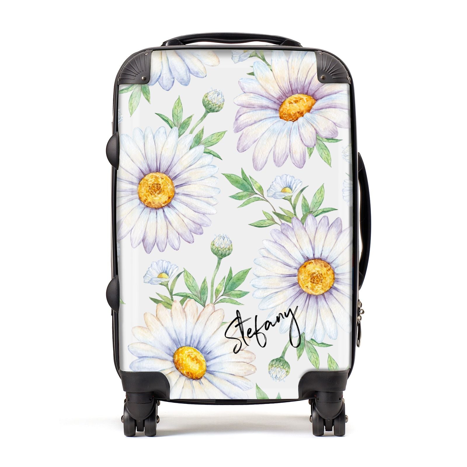 Personalised White Daisy Suitcase