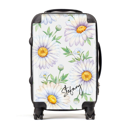Personalised White Daisy Suitcase
