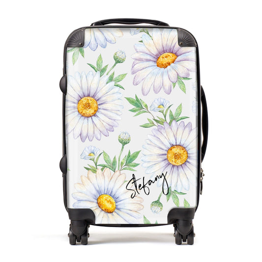 Personalised White Daisy Suitcase