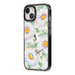 Personalised White Daisy iPhone 13 Black Impact Case Side Angle on Silver phone