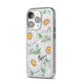 Personalised White Daisy iPhone 14 Pro Glitter Tough Case Silver Angled Image