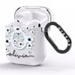 Personalised White Flower AirPods Clear Case Side Image