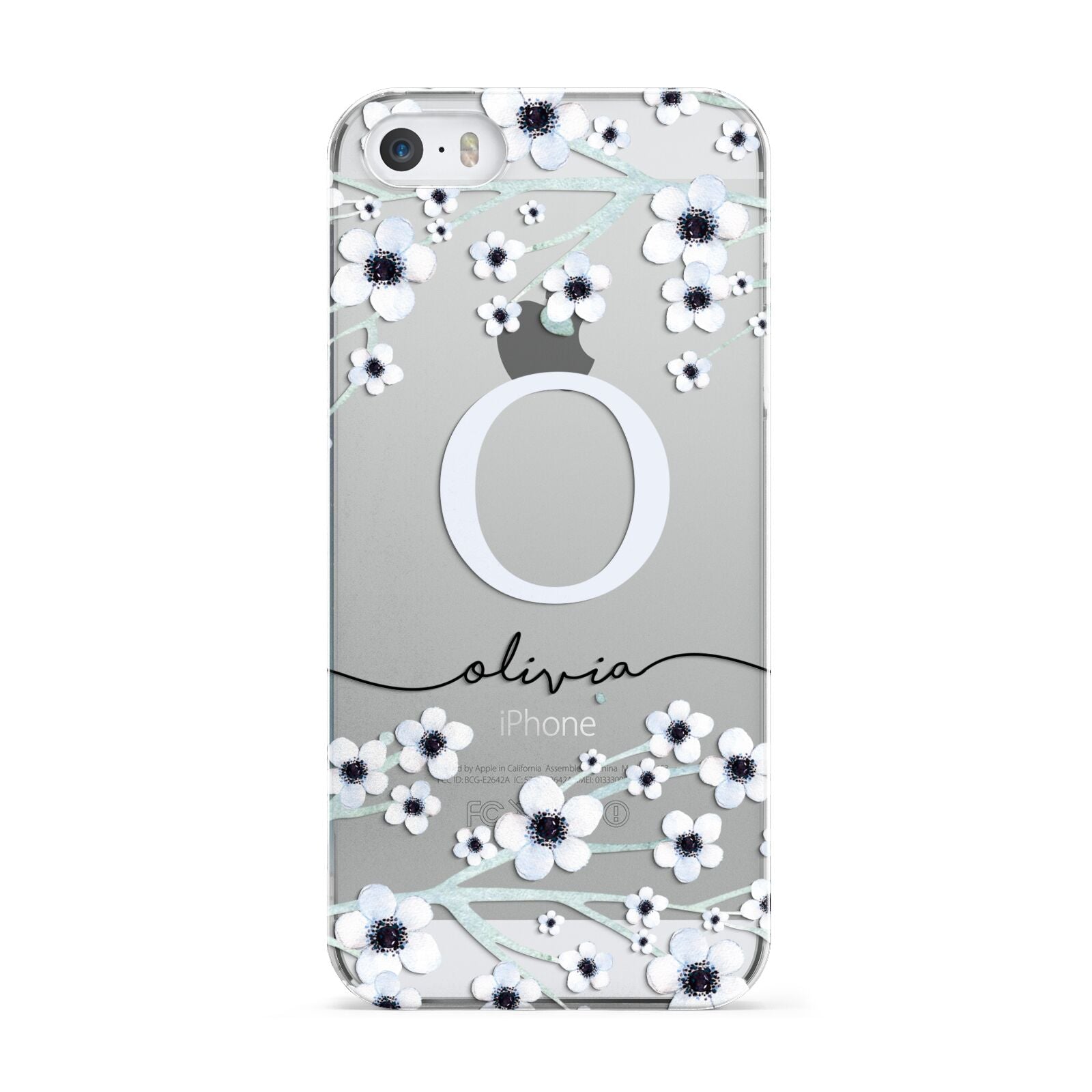 Personalised White Flower Apple iPhone 5 Case