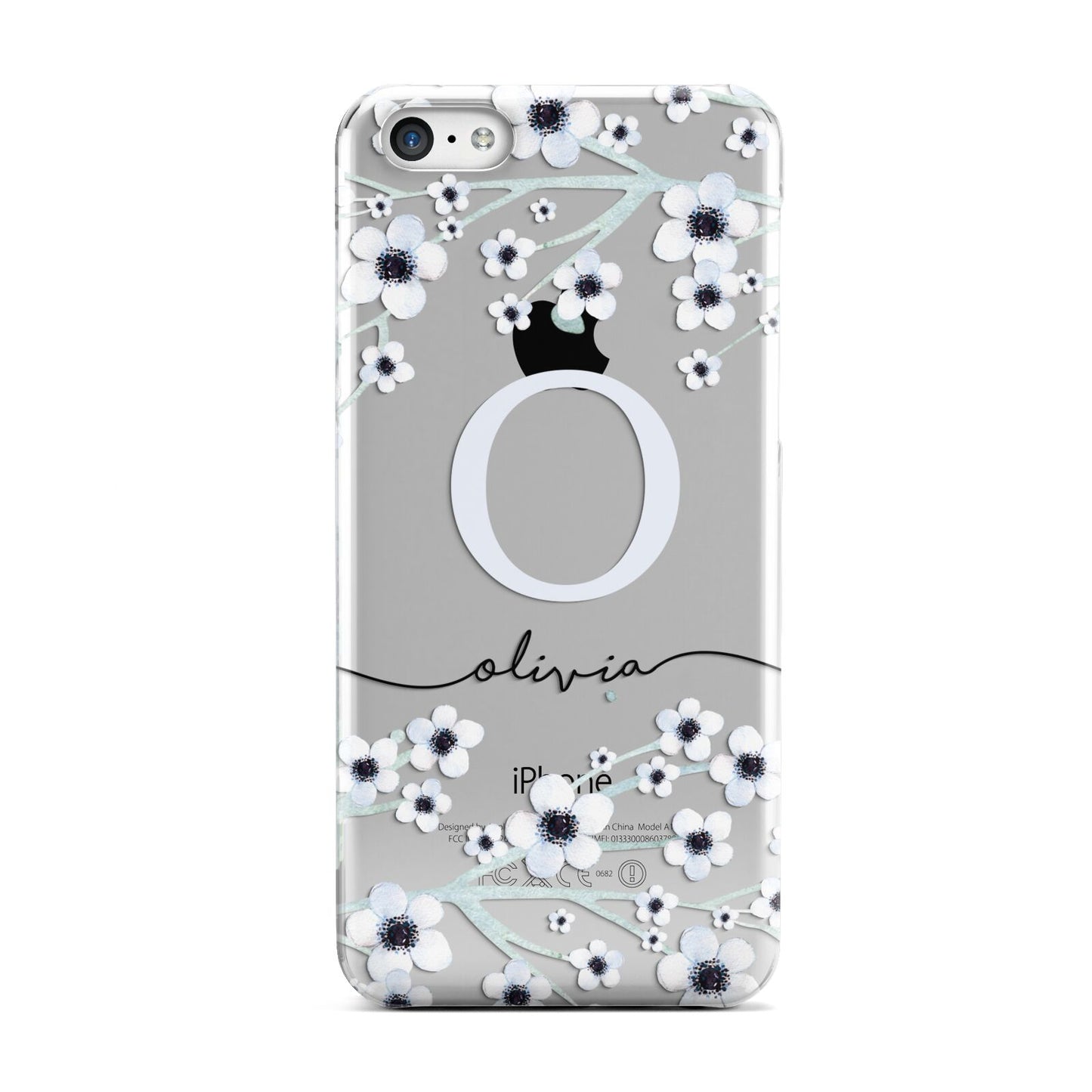 Personalised White Flower Apple iPhone 5c Case