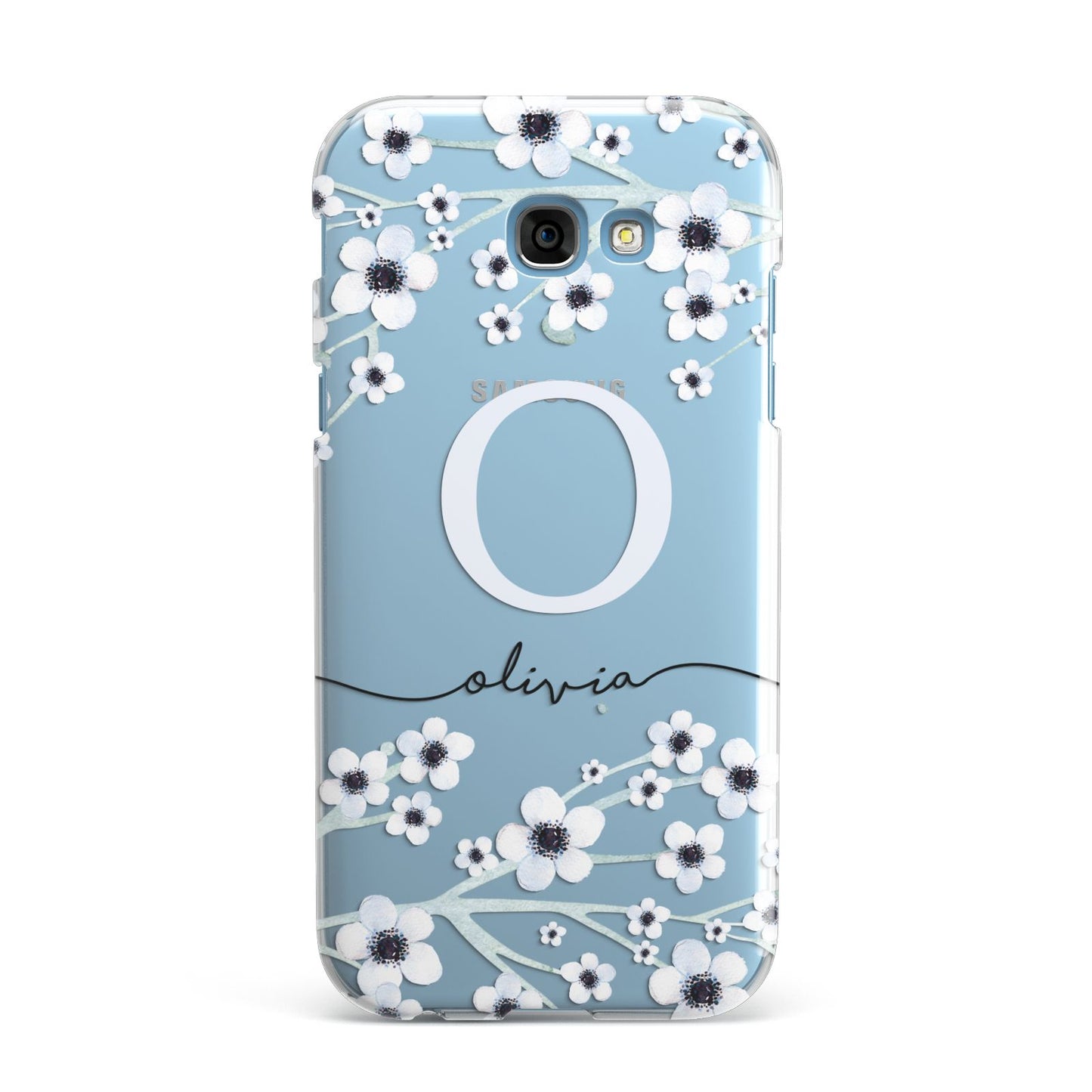 Personalised White Flower Samsung Galaxy A7 2017 Case