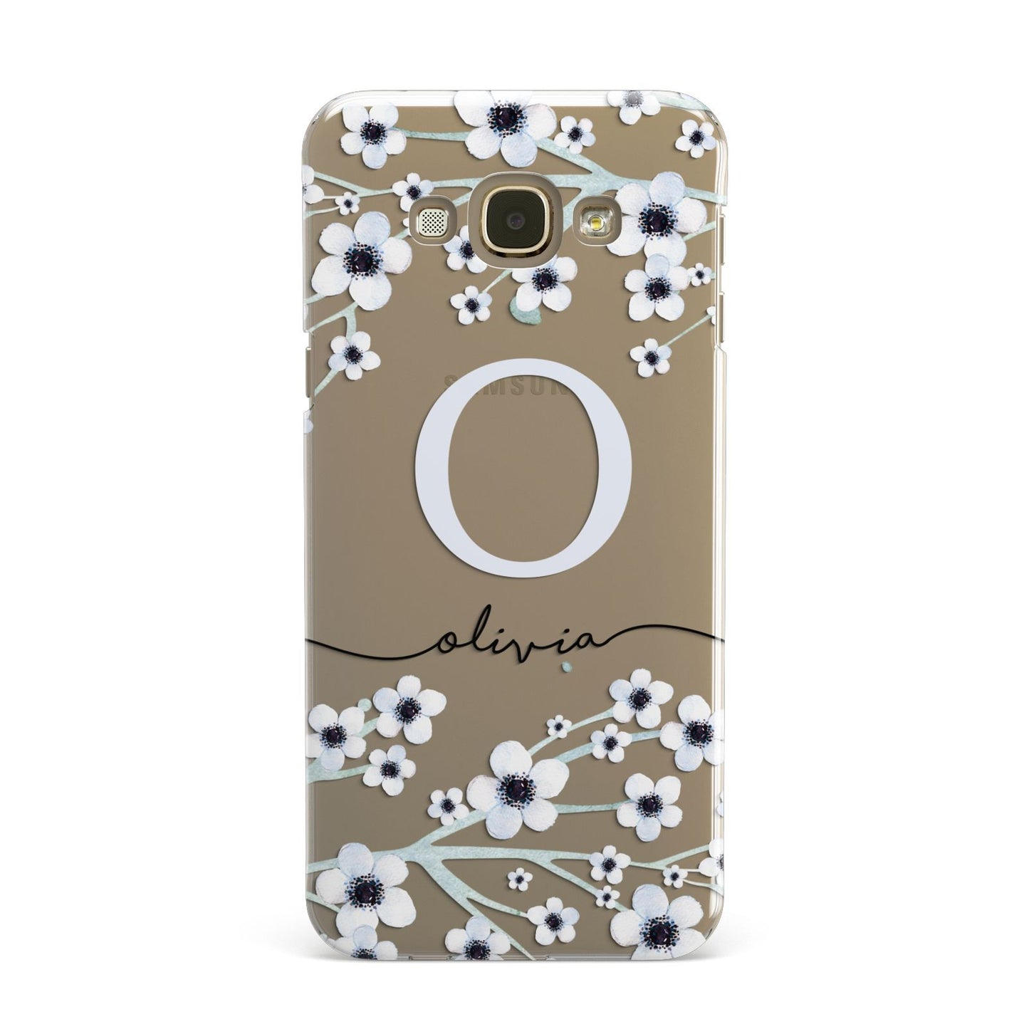 Personalised White Flower Samsung Galaxy A8 Case