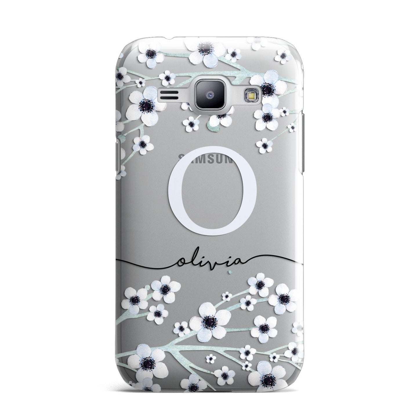 Personalised White Flower Samsung Galaxy J1 2015 Case
