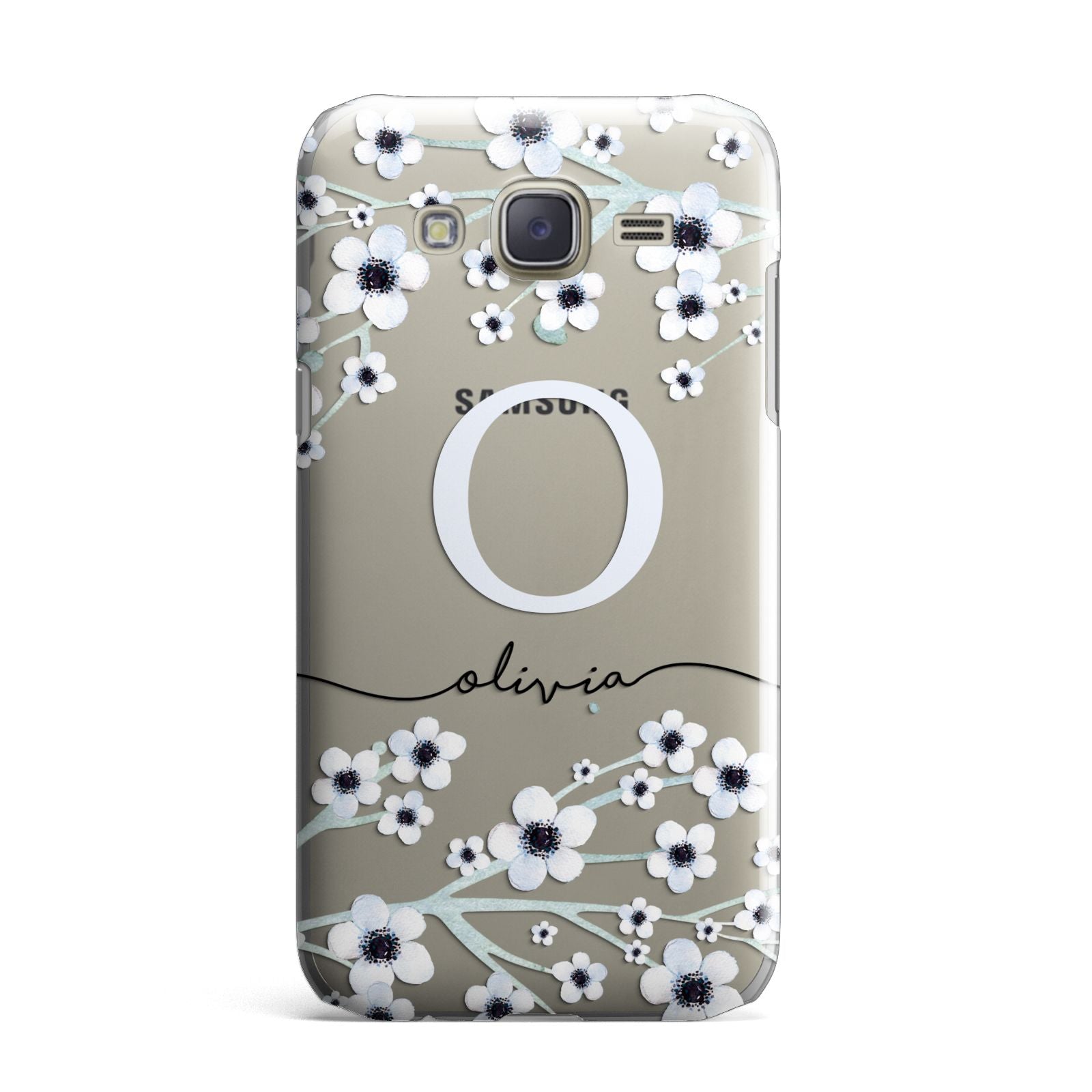 Personalised White Flower Samsung Galaxy J7 Case