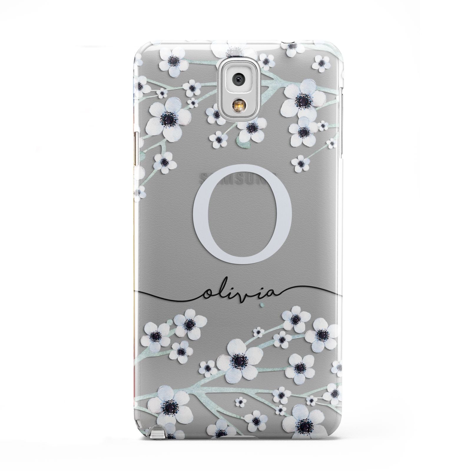 Personalised White Flower Samsung Galaxy Note 3 Case