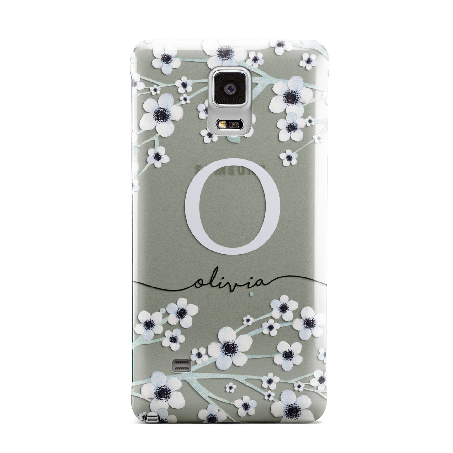 Personalised White Flower Samsung Galaxy Note 4 Case