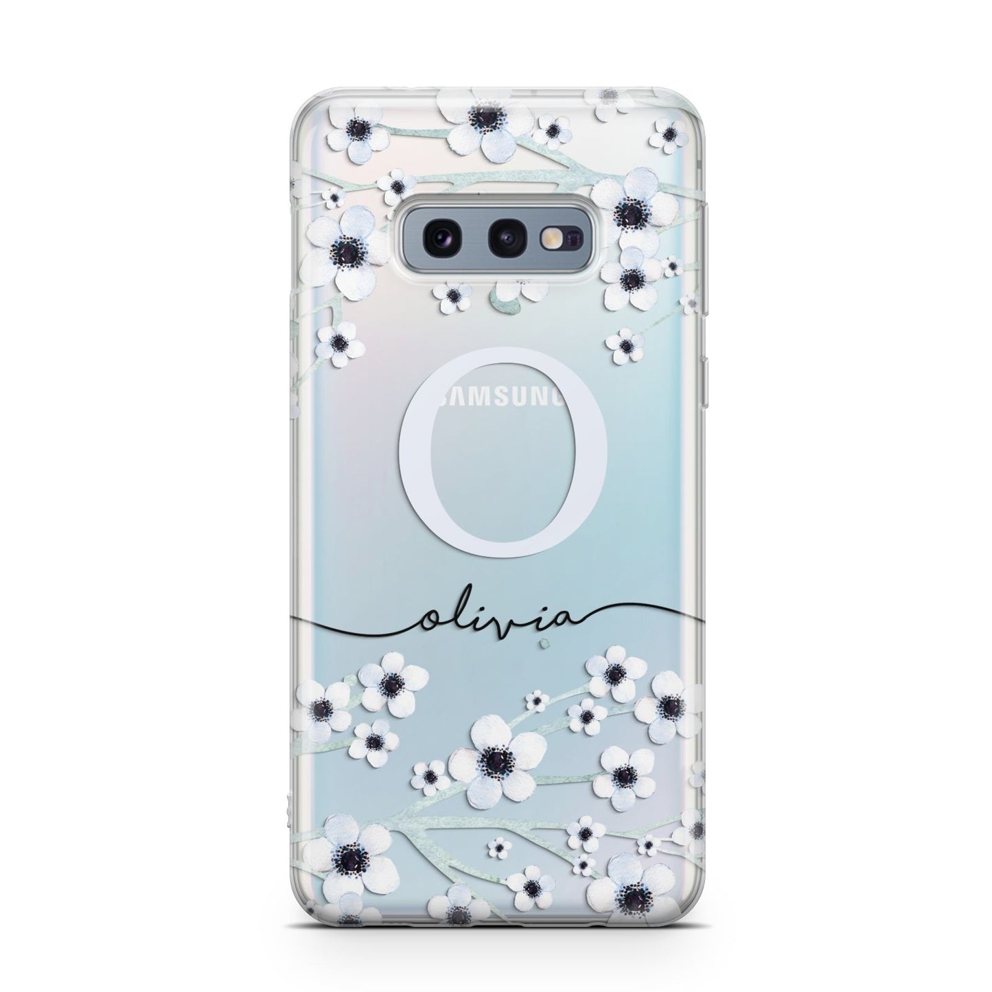 Personalised White Flower Samsung Galaxy S10E Case