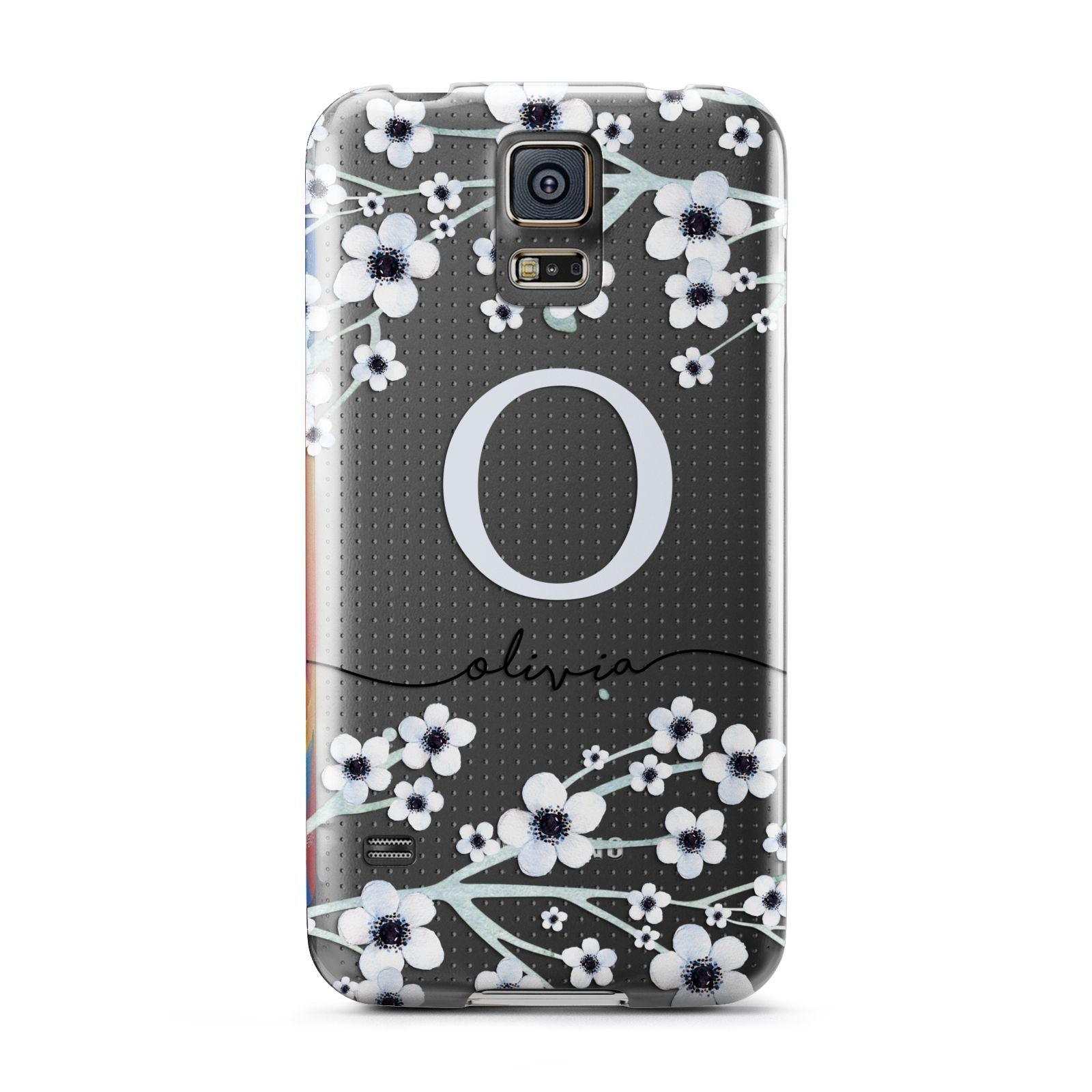 Personalised White Flower Samsung Galaxy S5 Case