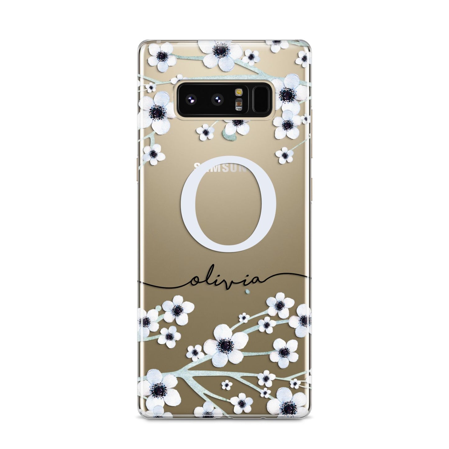 Personalised White Flower Samsung Galaxy S8 Case