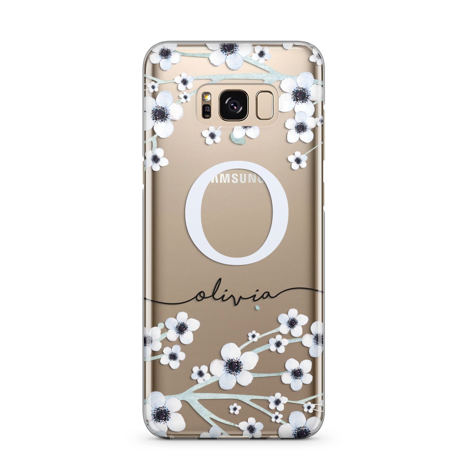 Personalised White Flower Samsung Galaxy S8 Plus Case